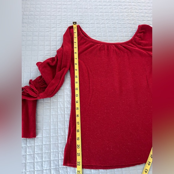 Bailey 44 Off-the-shoulder soft, red sweater with bell sleeves - Picture 2 of 7